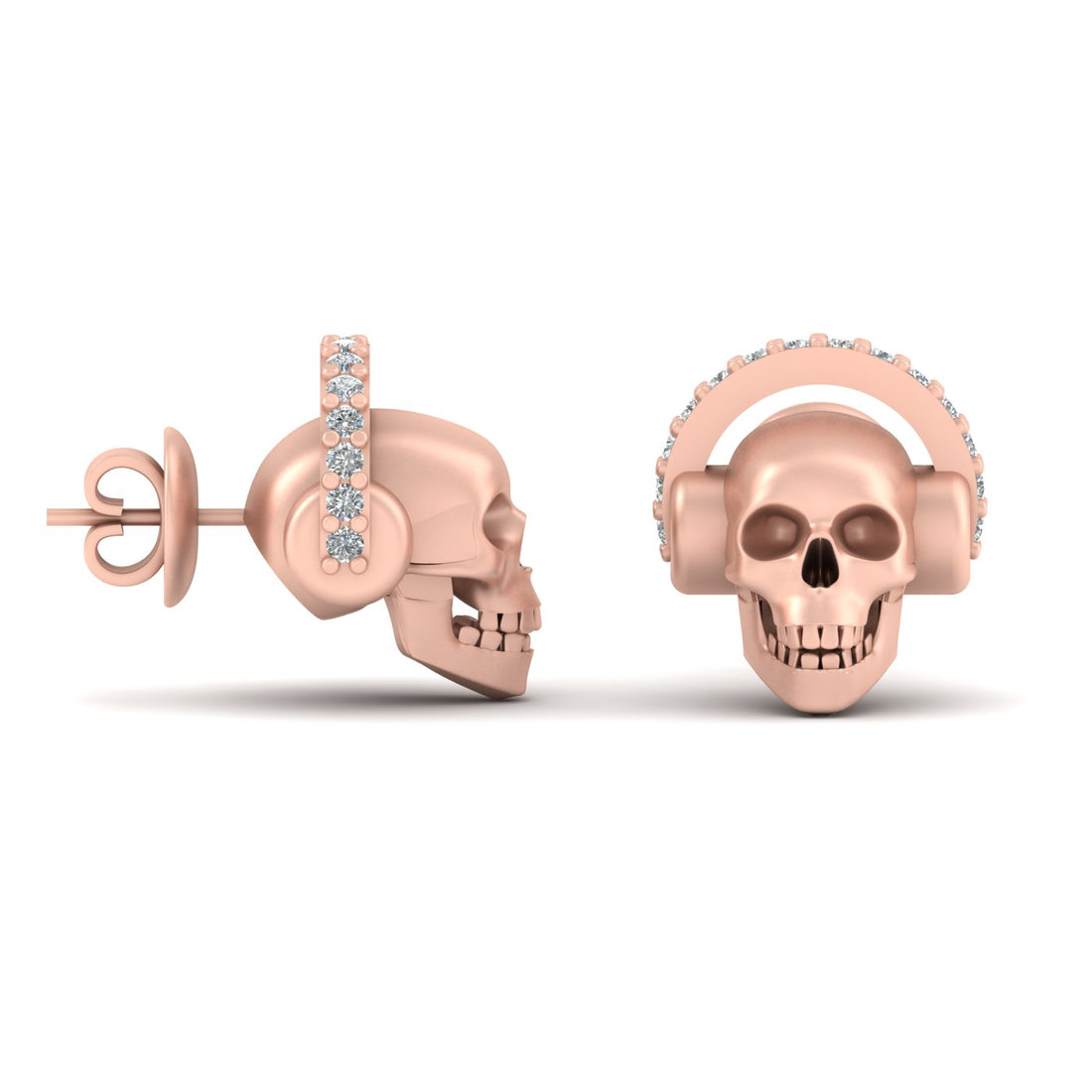 DIAMOND SKULL HEADPHONES EARRINGS