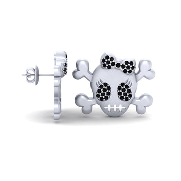 SKULL AND CROSSBONES WITH BOW EARRINGS