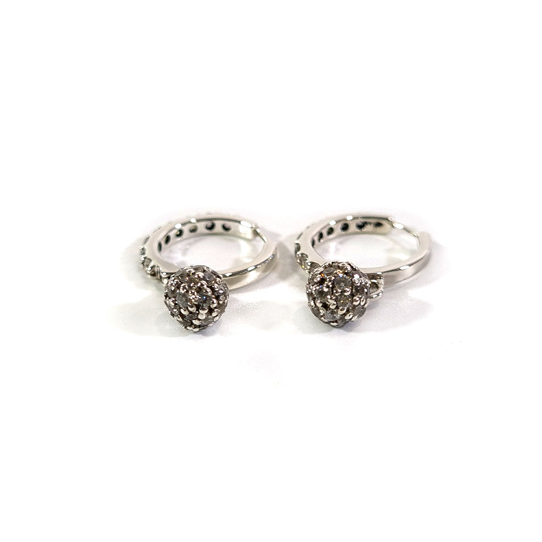HANGING BALL HOOP EARRINGS