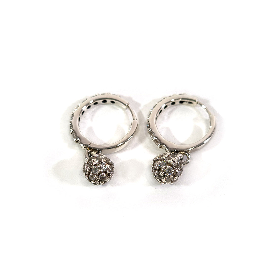 WHITE CZ HOOP EARRINGS