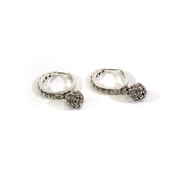 HANGING BALL HOOP EARRINGS