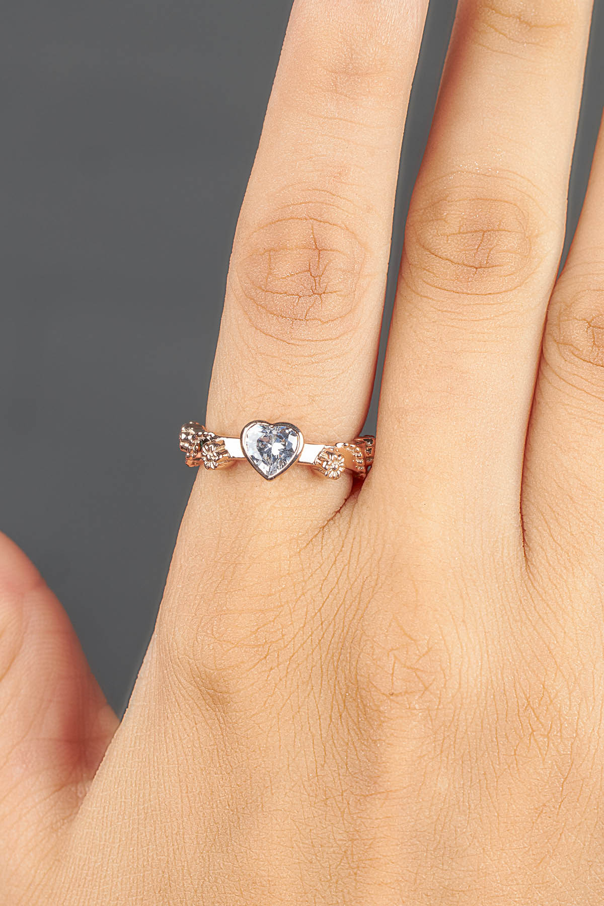 Solitaire Heart Moissanite Diamond Ring Proposal Ring Valentine's Day Gift Rose Gold Sterling Silver