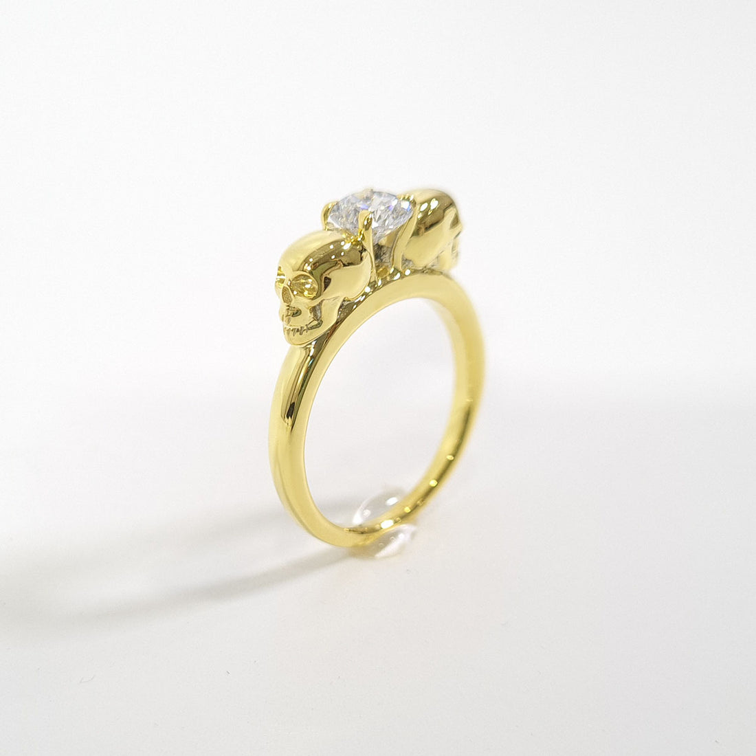 Solitaire CVD Diamond Skull Ring