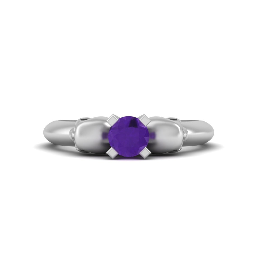 AMETHYST SKULL ENGAGEMENT RING