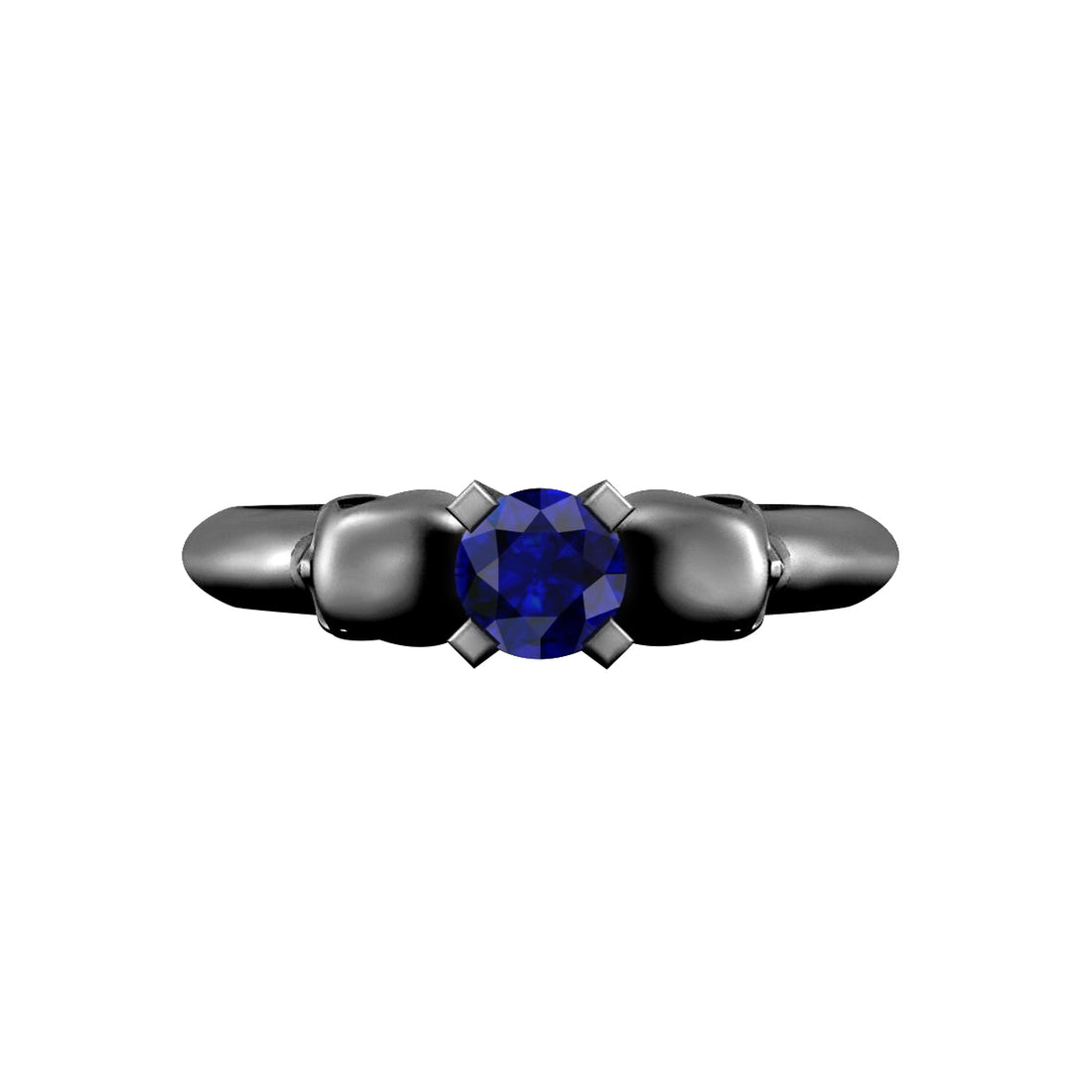 1carat Sapphire Skull Engagement Ring