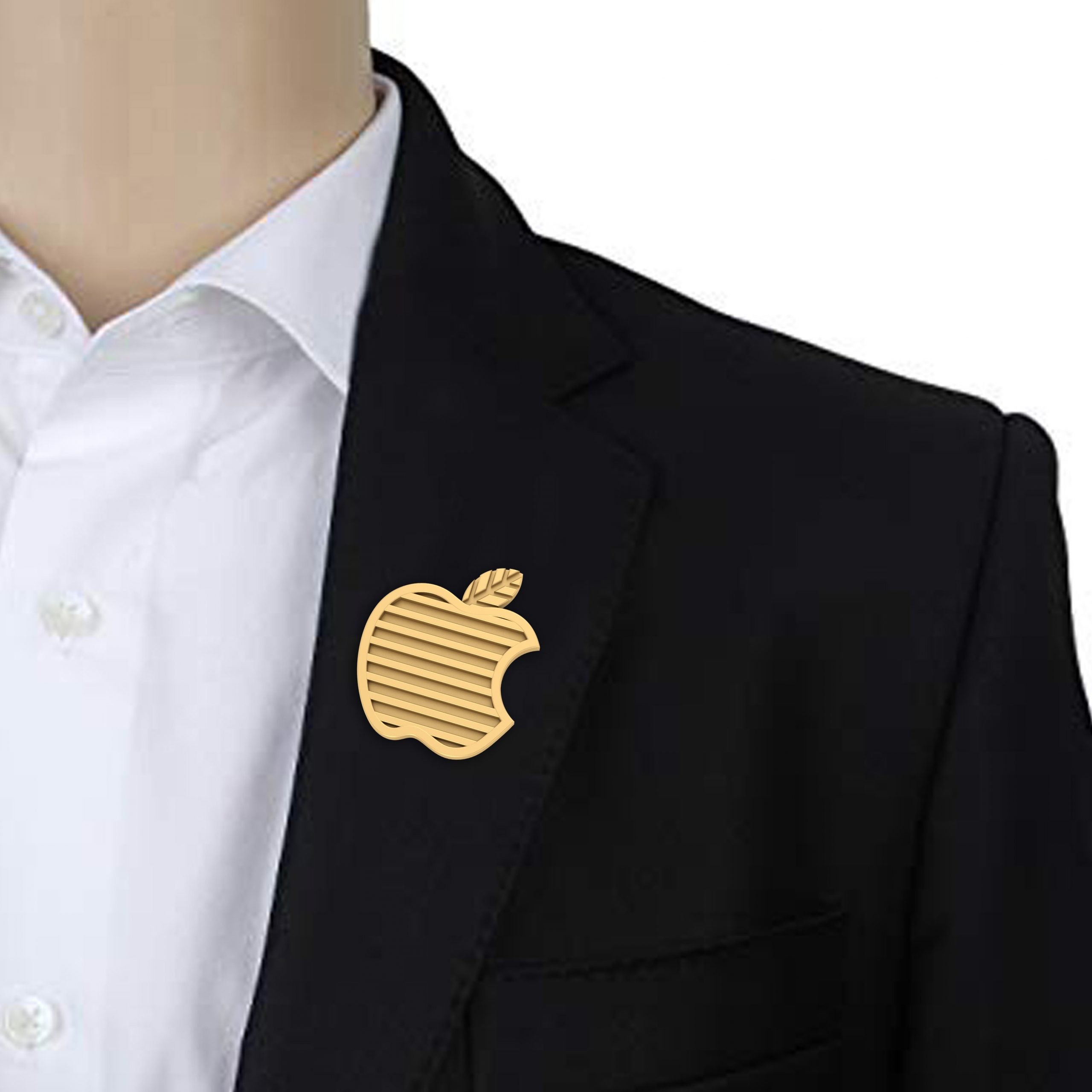 GOLD BITTEN APPLE PIN