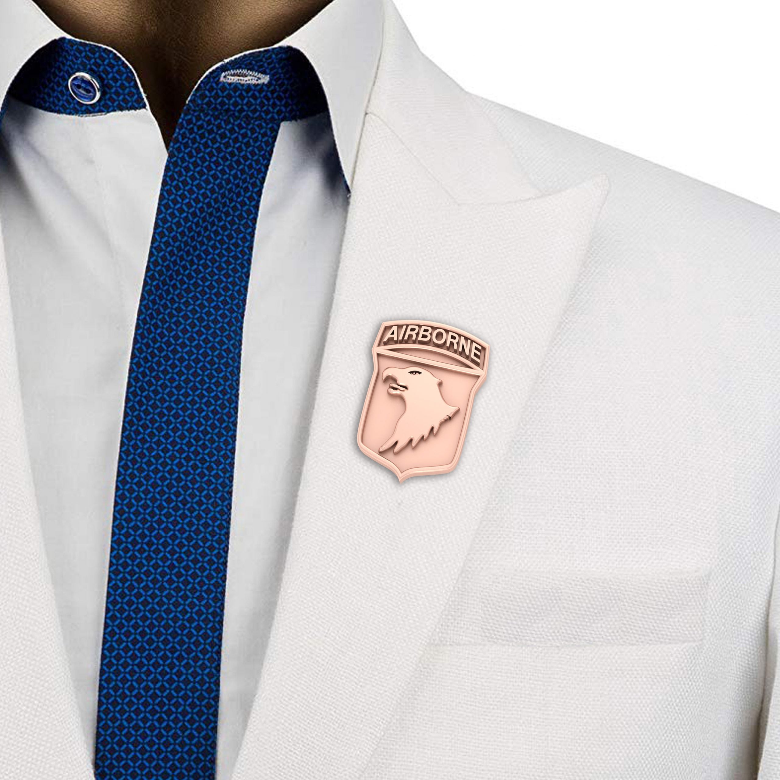 SILVER AIRBORNE LOGO LAPEL PIN