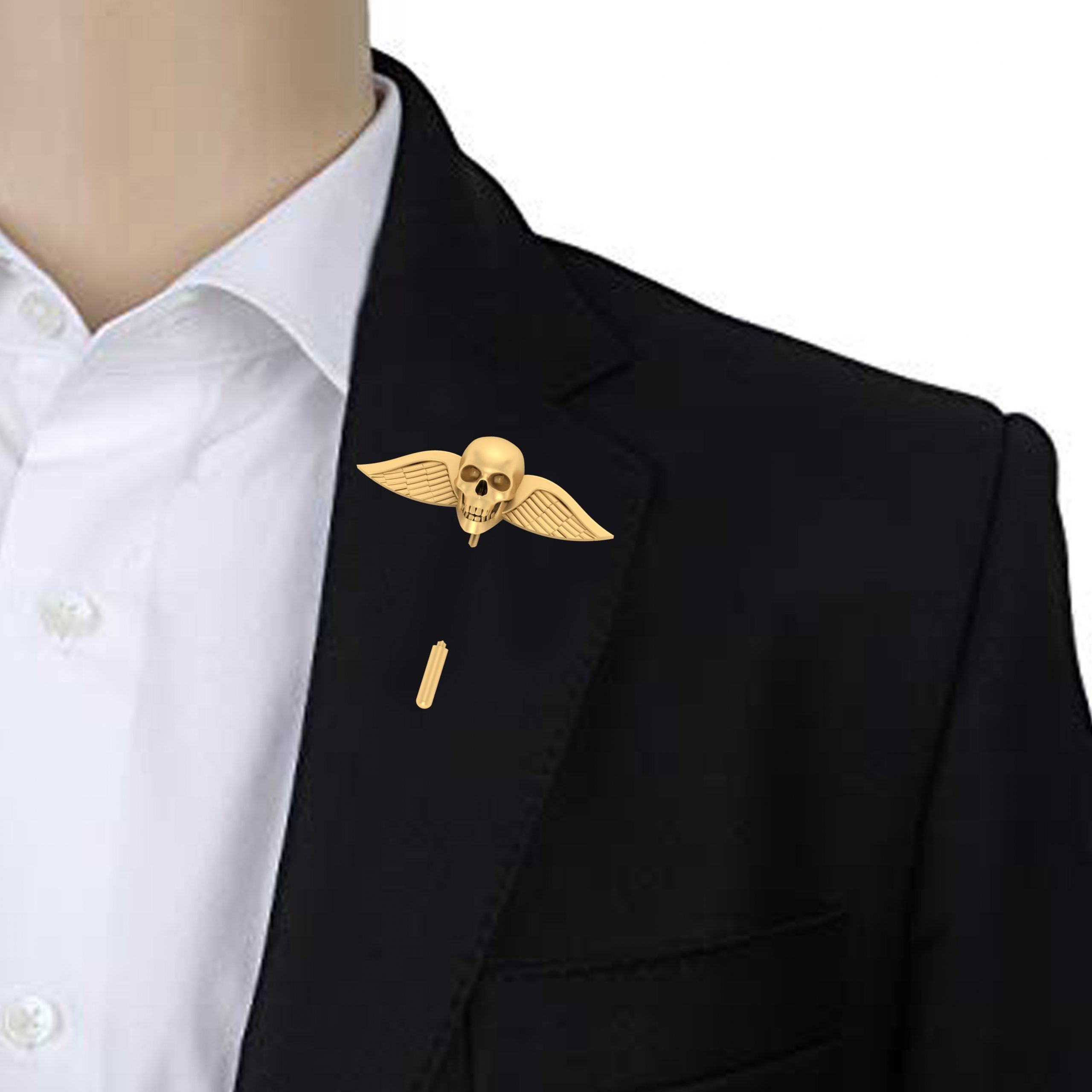 WINGED SKULL LAPEL PIN
