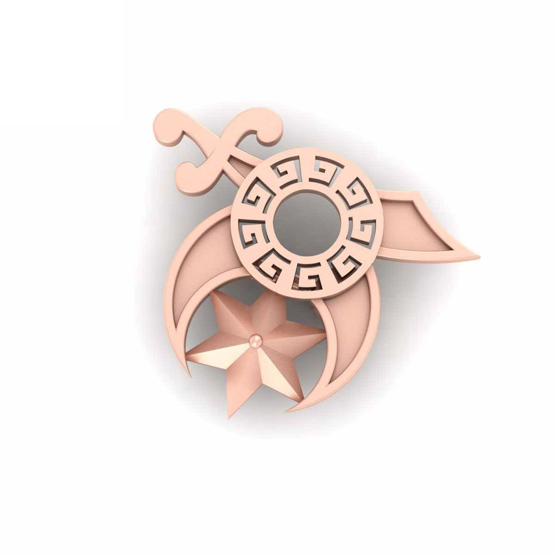 SHRINERS LOGO PINK BROOCH