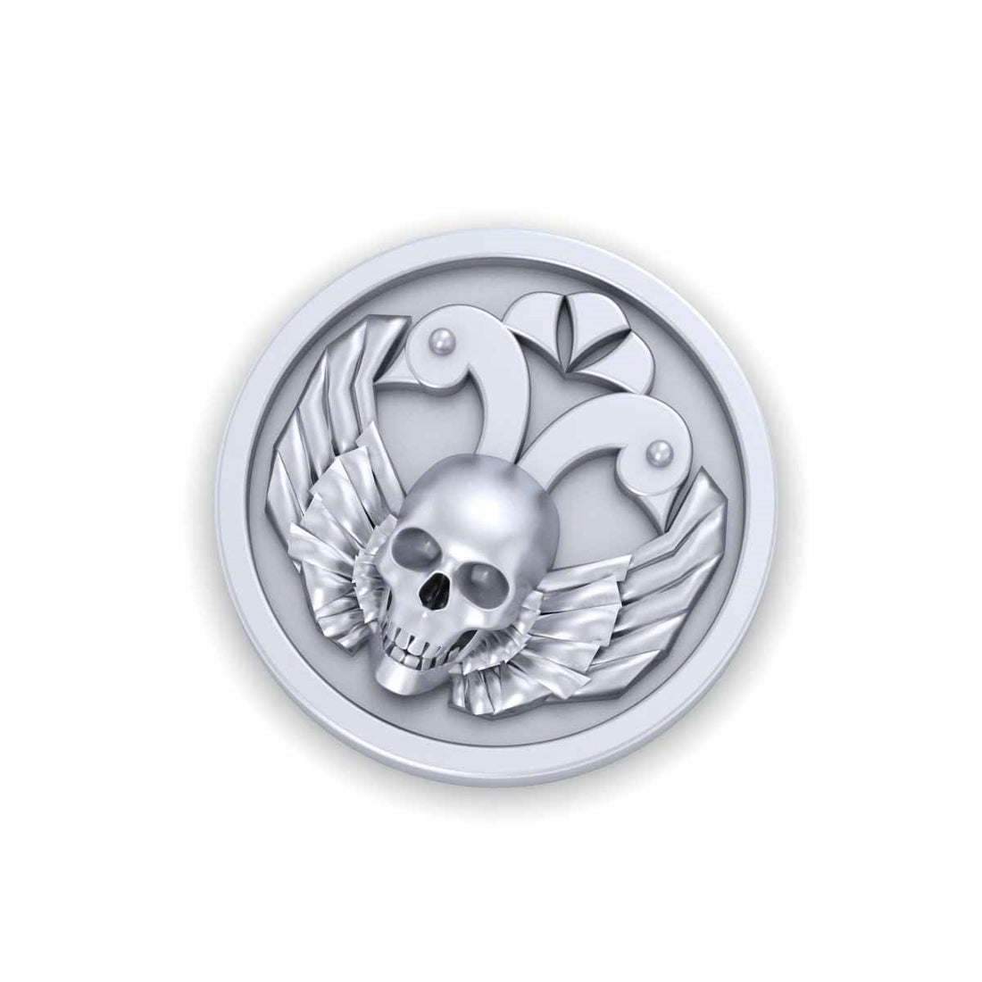 SILVER WINGED SKULL PIN