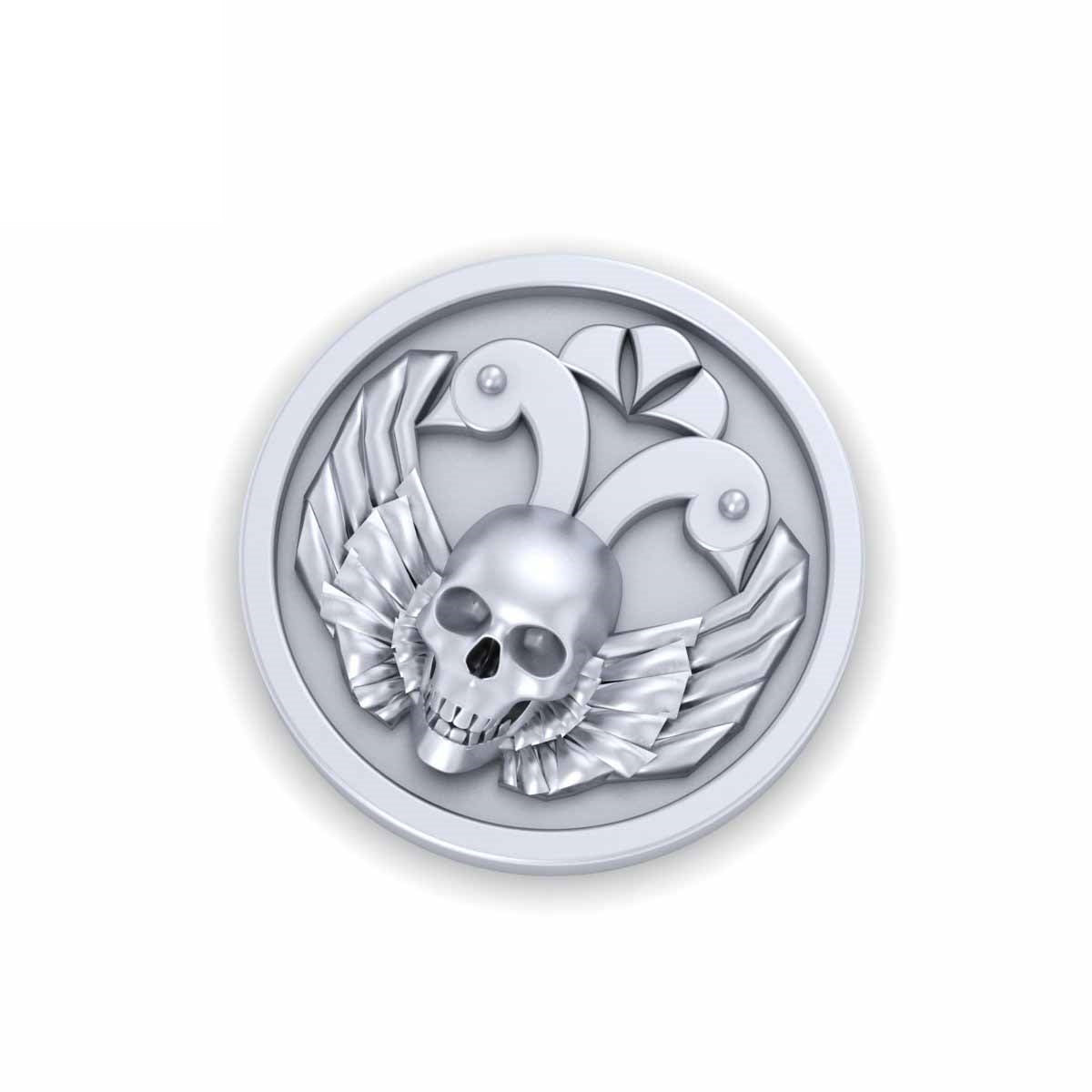 SILVER WINGED SKULL PIN