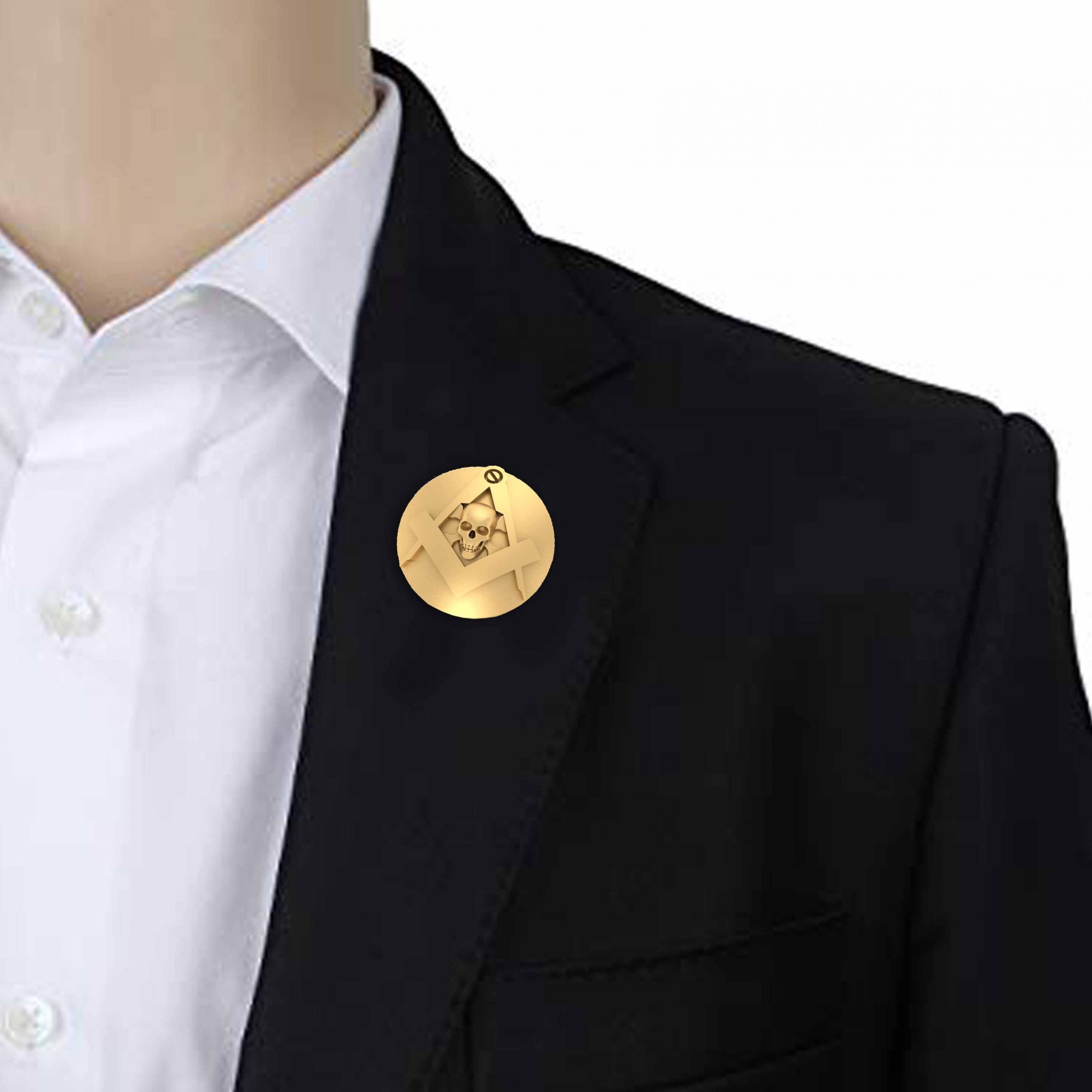 MASONIC SKULL AND CROSSBONES PIN