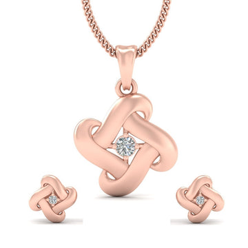 ROSE GOLD KNOT PENDANT SET