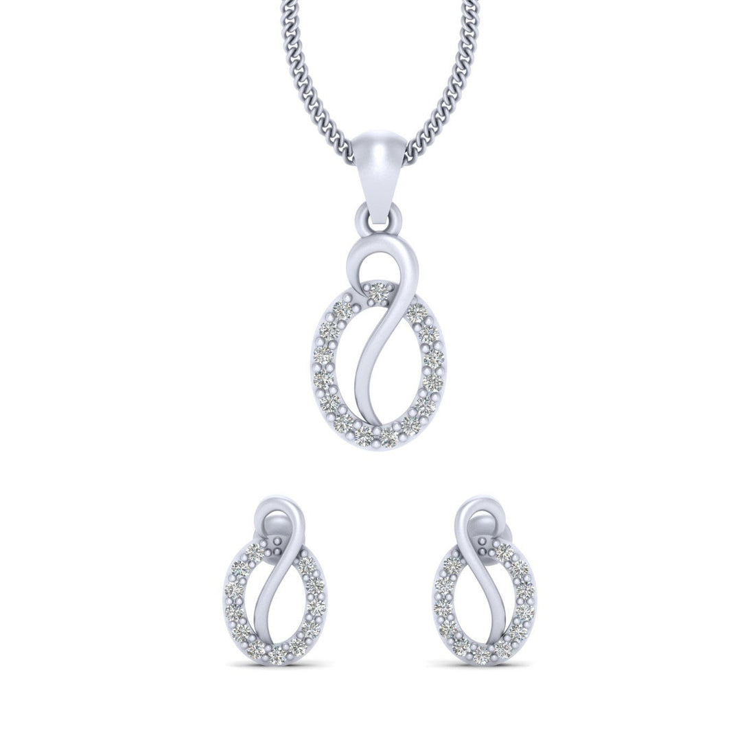 OVAL PENDANT EARRINGS SET