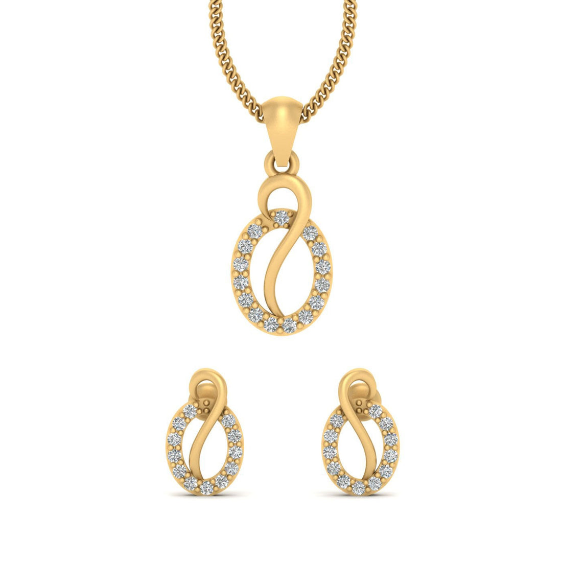 OVAL PENDANT EARRINGS SET