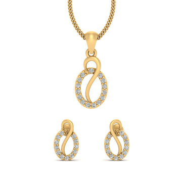 OVAL PENDANT EARRINGS SET