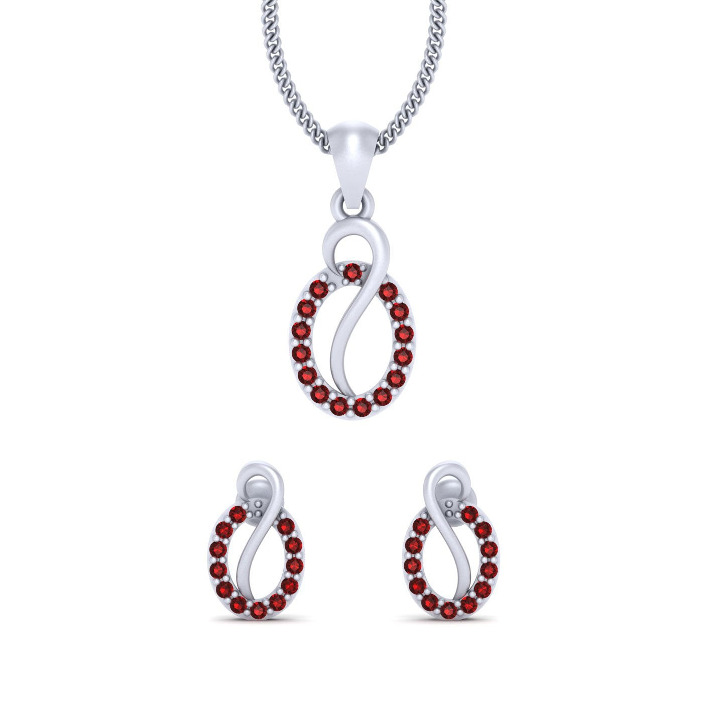 RED DIAMOND PENDANT SET