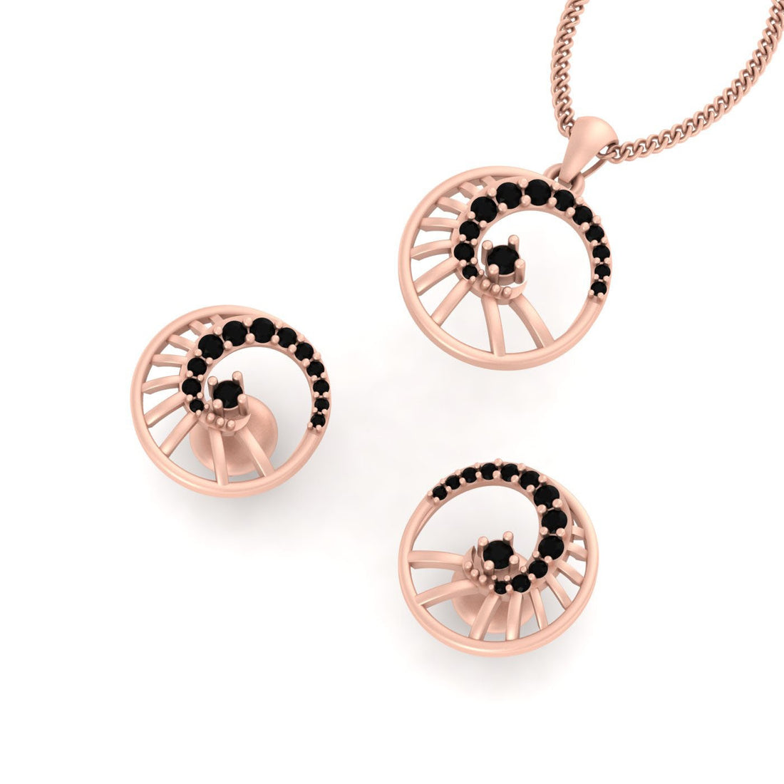 MESH PENDANT EARRINGS SET
