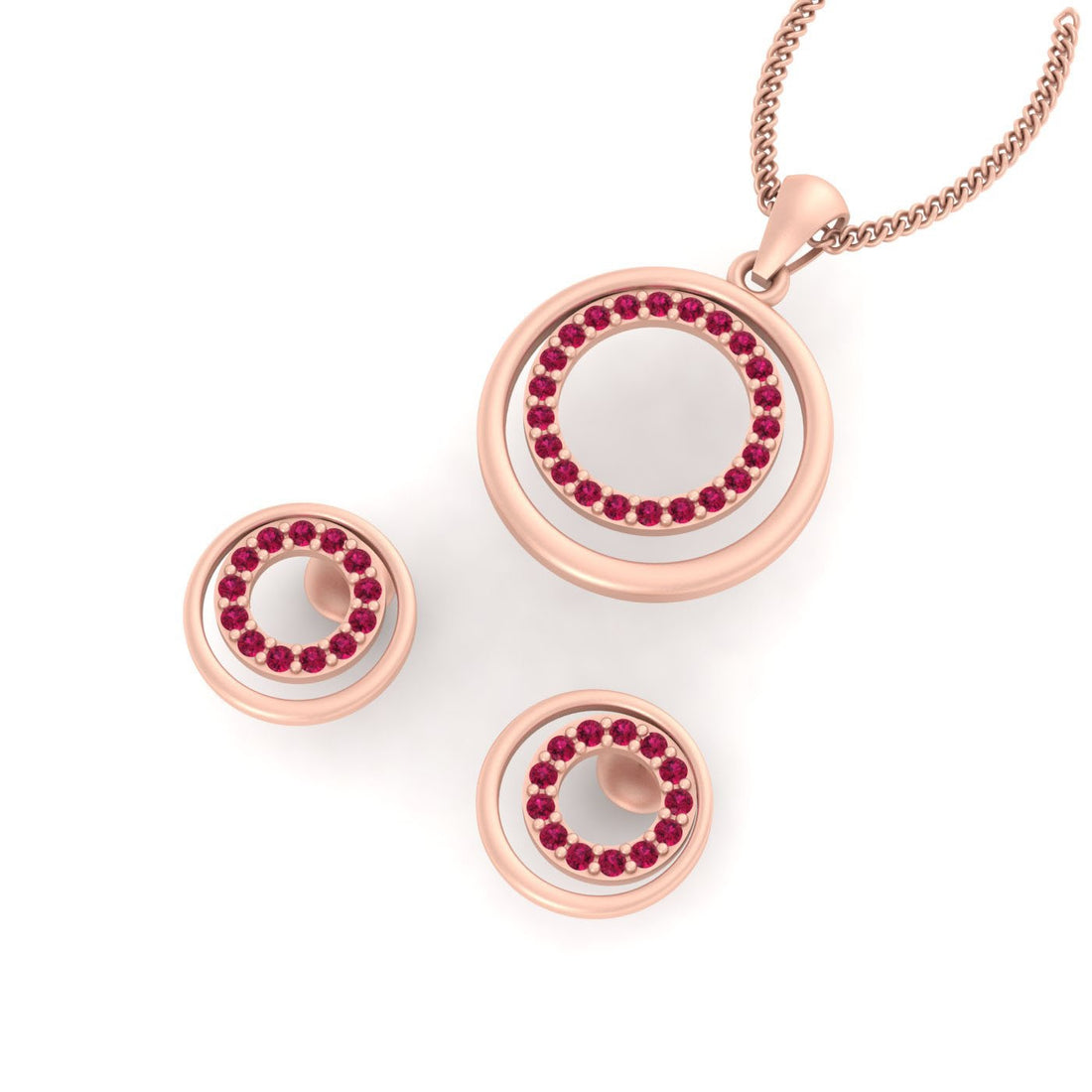 ROUND PENDANT EARRINGS SET