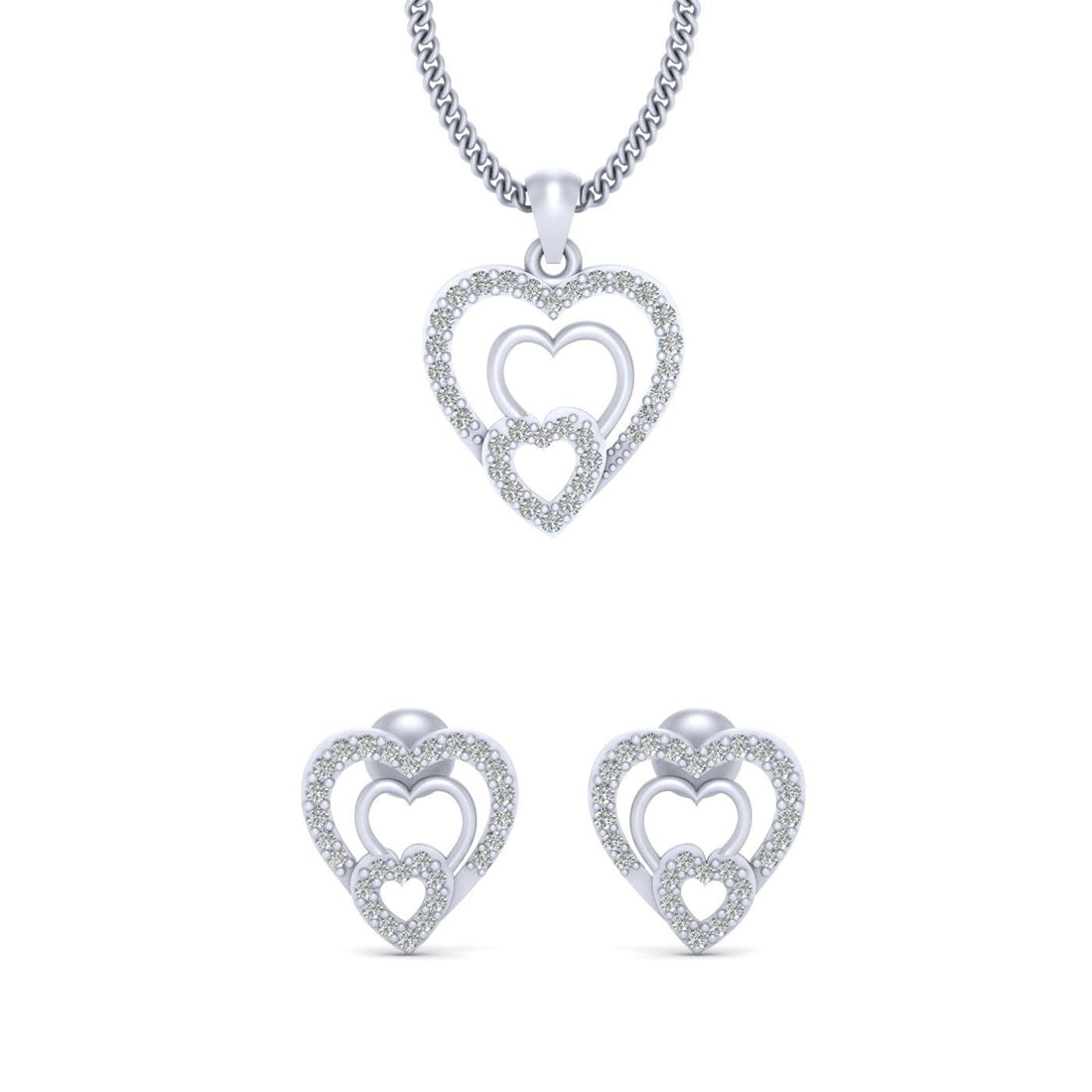 HEART PENDANT EARRINGS SET