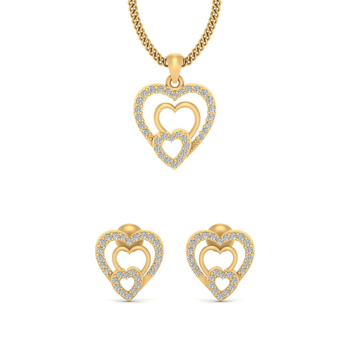 HEART PENDANT EARRINGS SET
