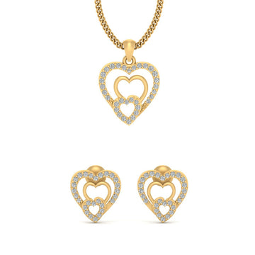 HEART PENDANT EARRINGS SET