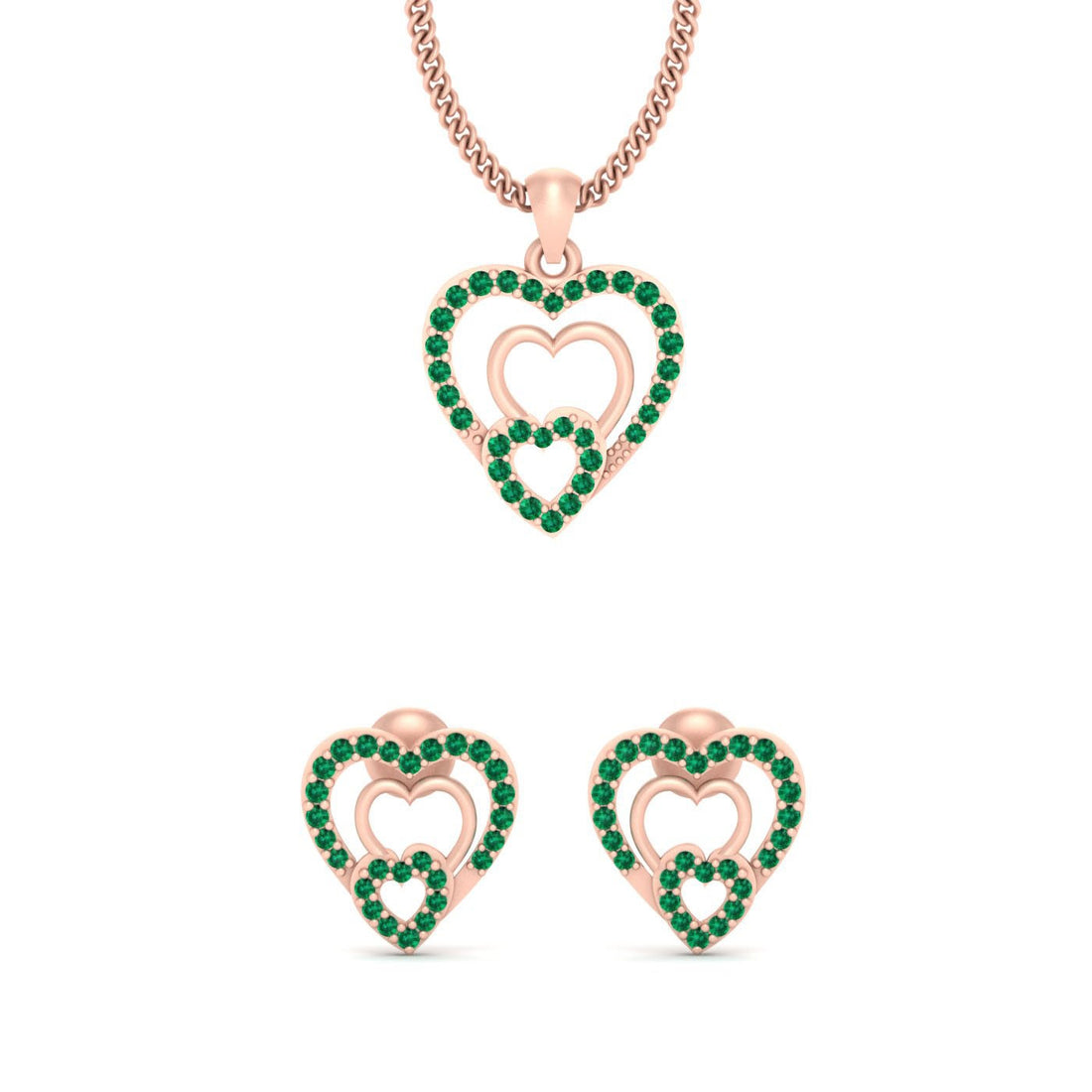 HEART LOCKET EARRINGS SET