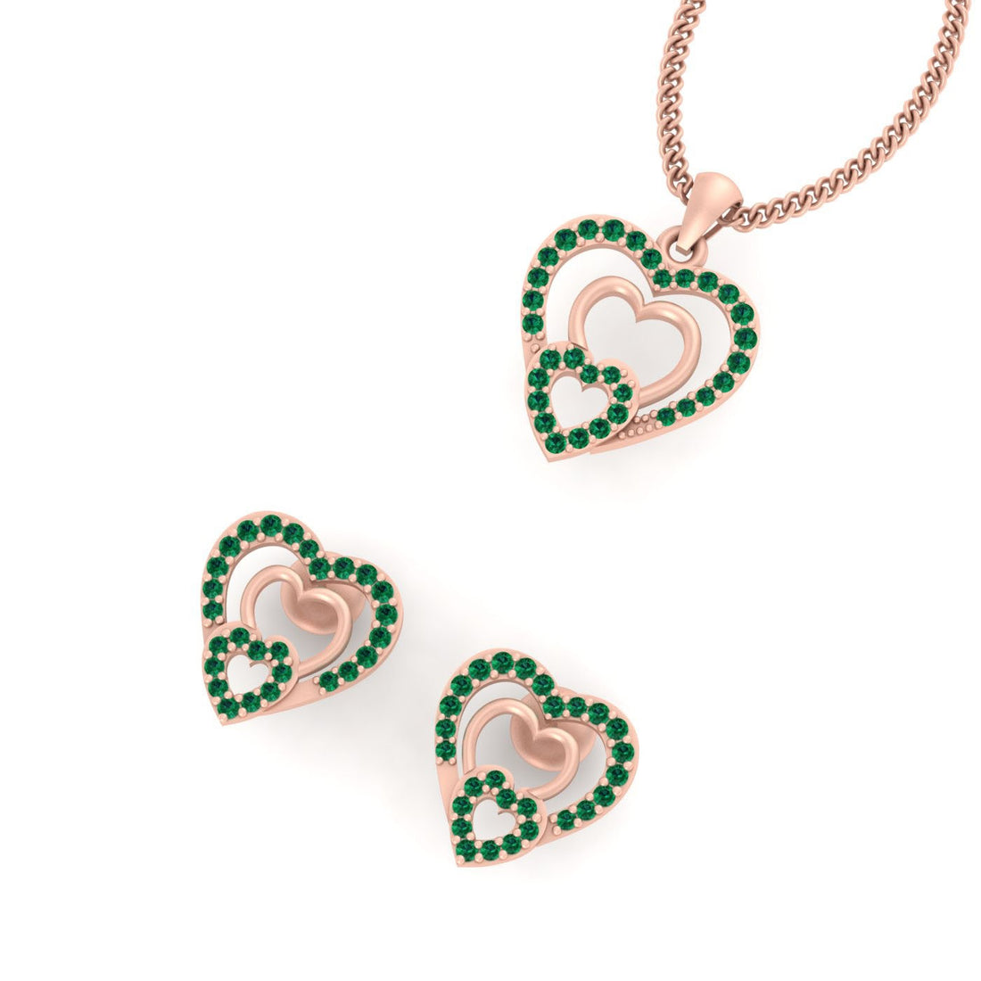 HEART LOCKET EARRINGS SET