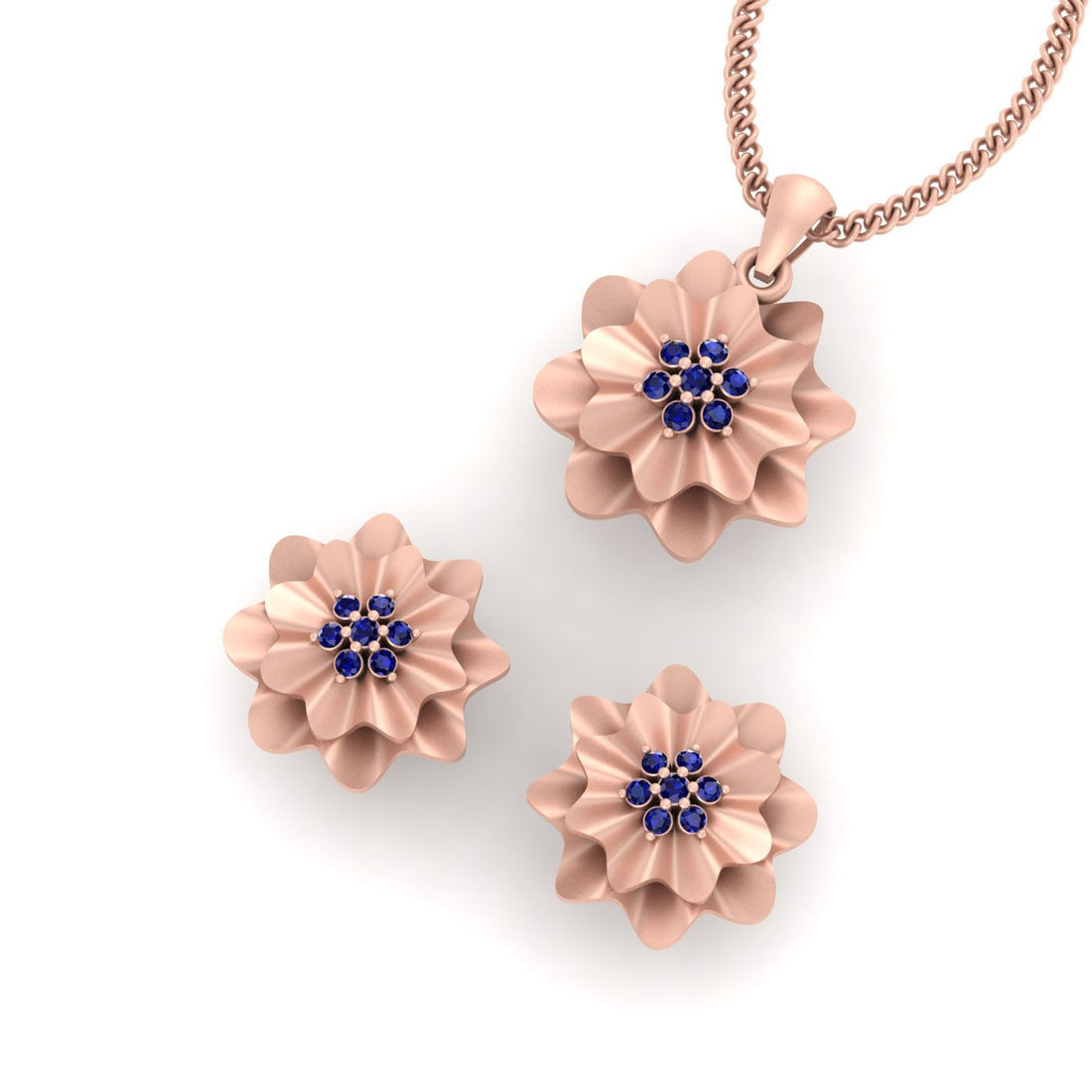WAVY LOCKET EARRINGS SET