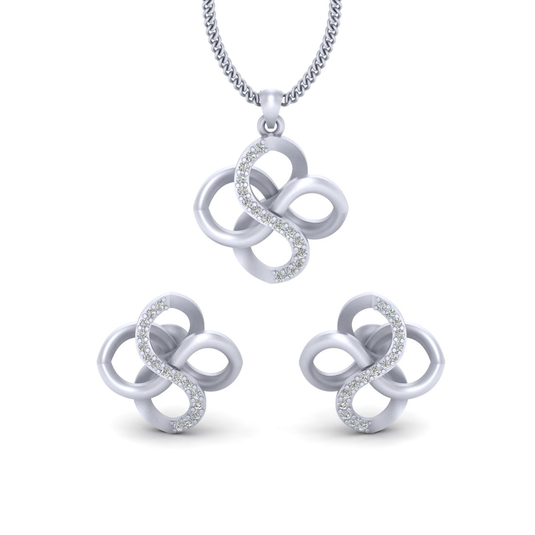INFINITY PENDANT EARRINGS SET