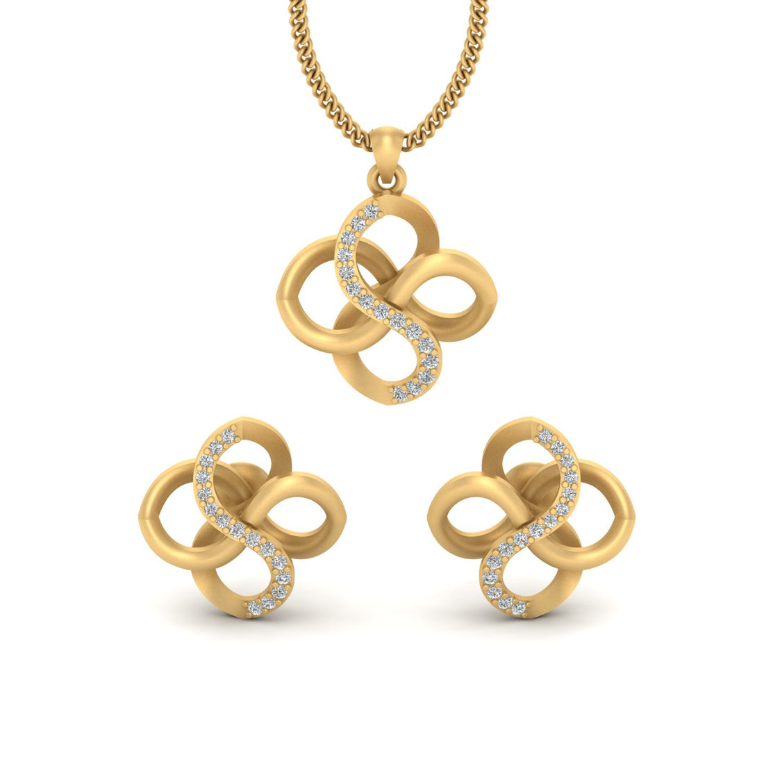 INFINITY PENDANT EARRINGS SET