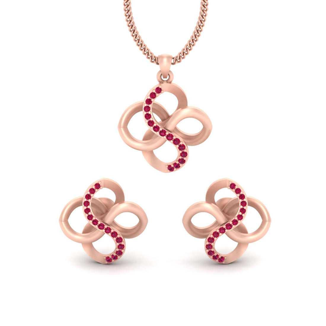 INFINITY LOCKET EARRINGS SET