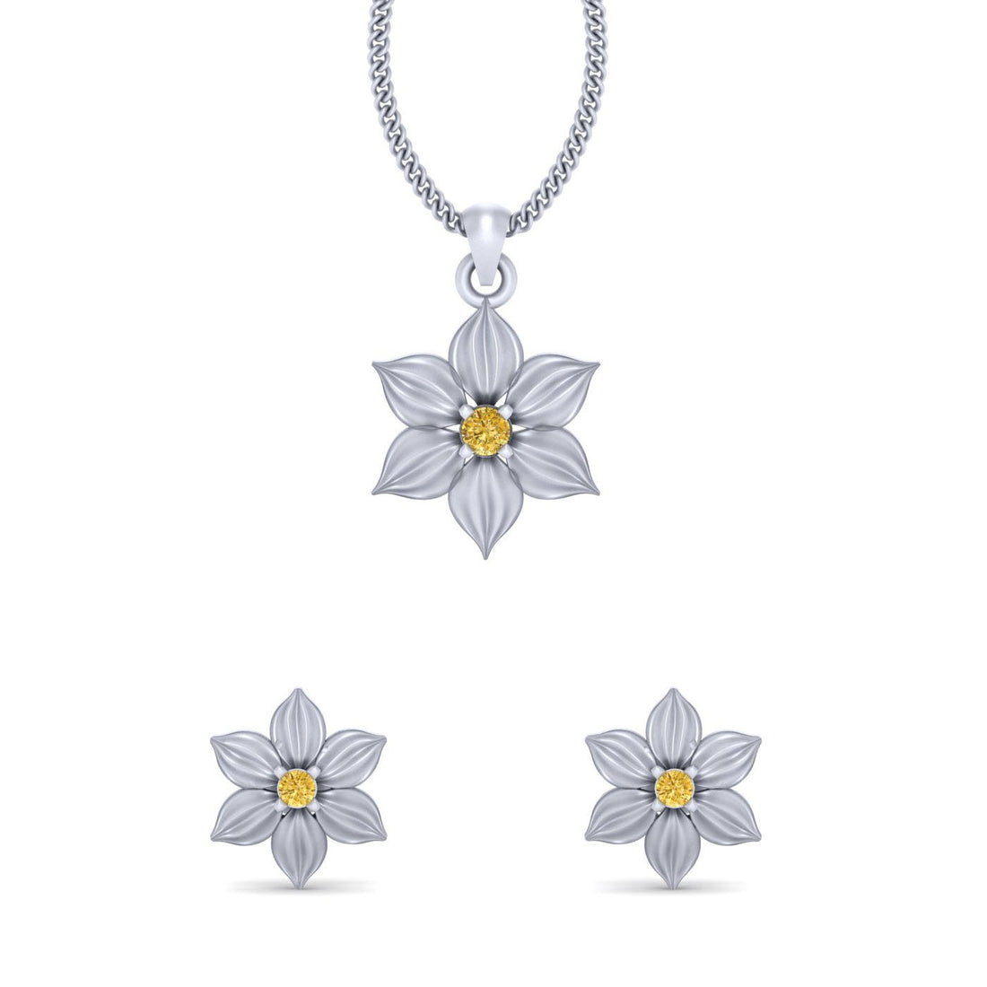 FLOWER LOCKET EARRINGS SET