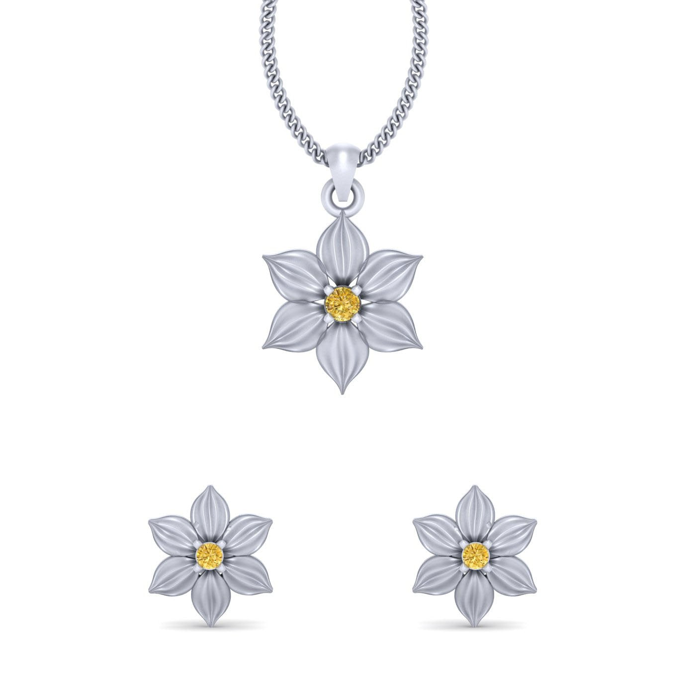 FLOWER LOCKET EARRINGS SET