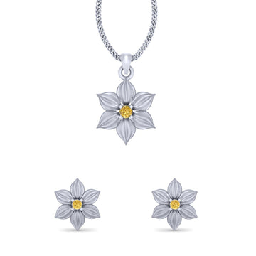 FLOWER LOCKET EARRINGS SET