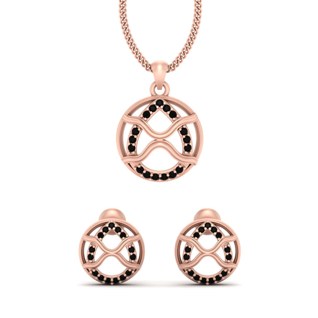 ROSE GOLD PENDANT EARRINGS SET