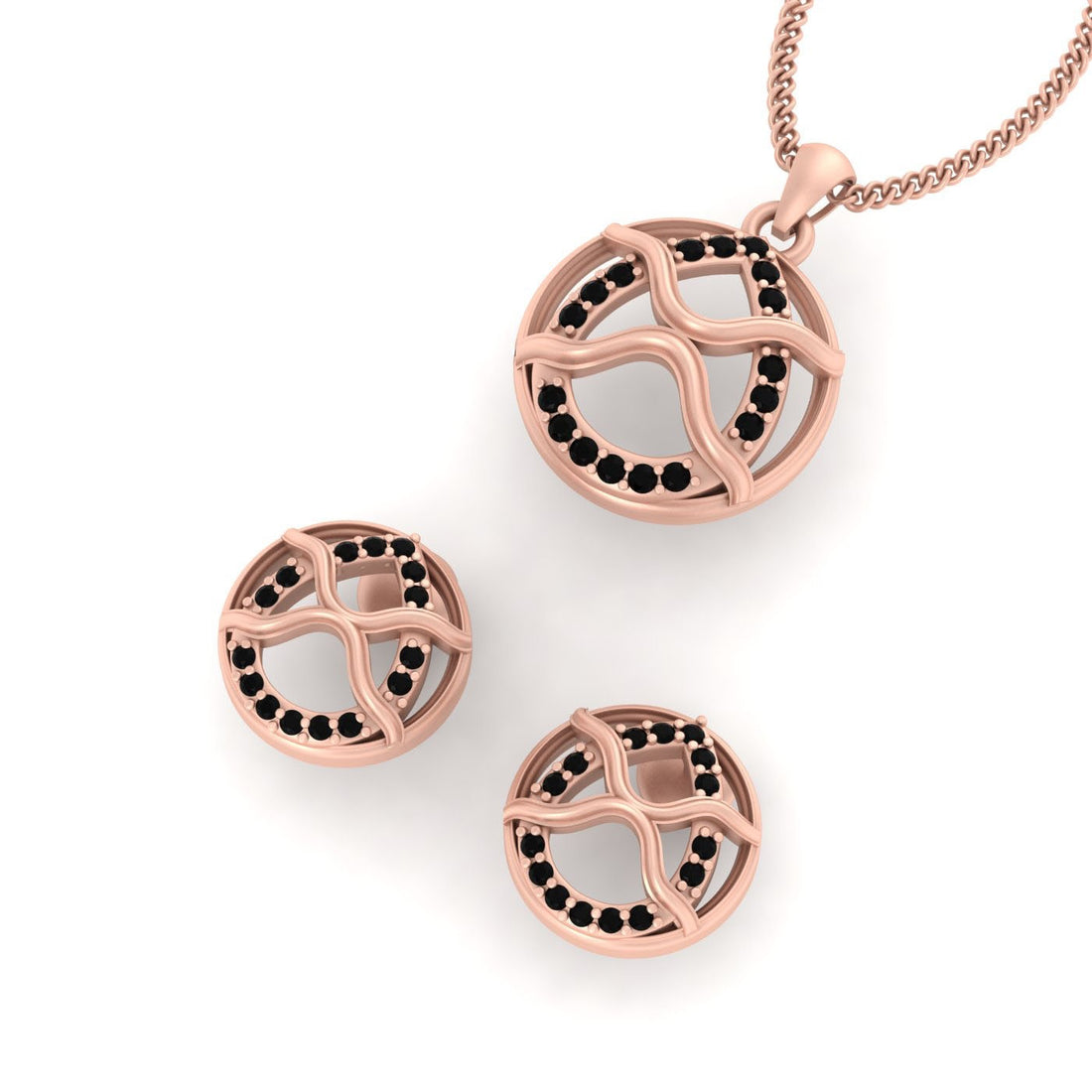 ROSE GOLD PENDANT EARRINGS SET