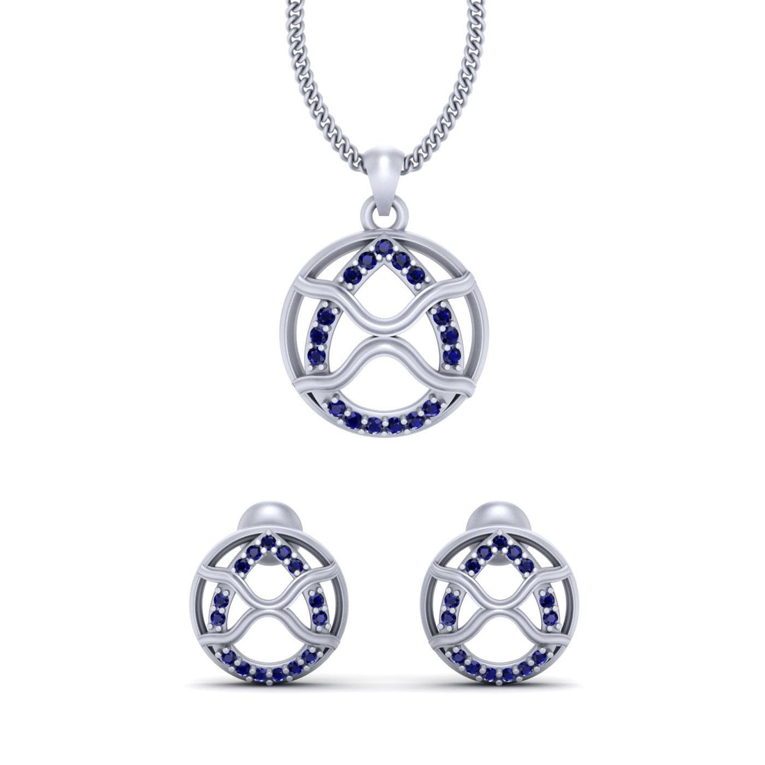 BLUE DIAMOND PENDANT EARRINGS