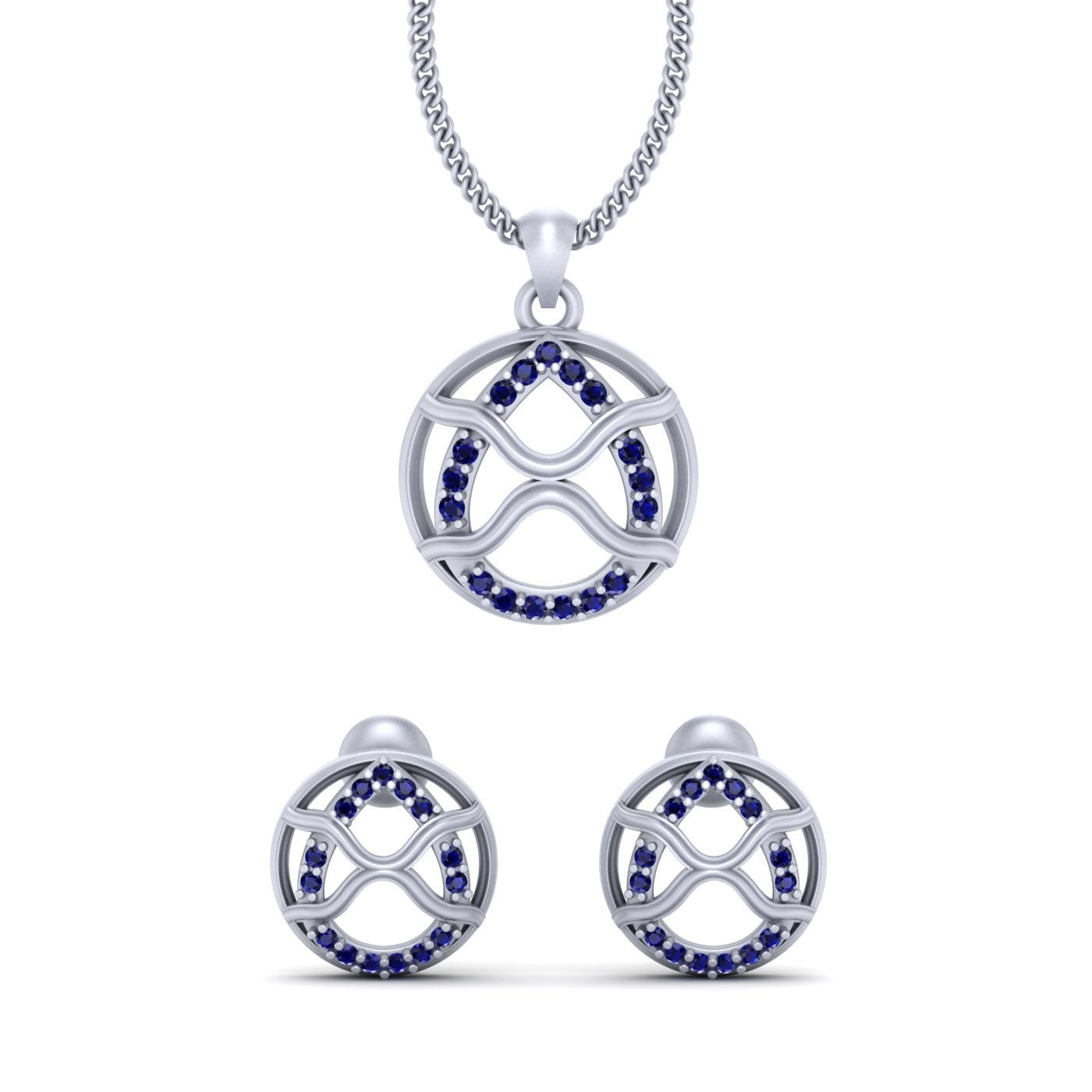BLUE DIAMOND PENDANT EARRINGS