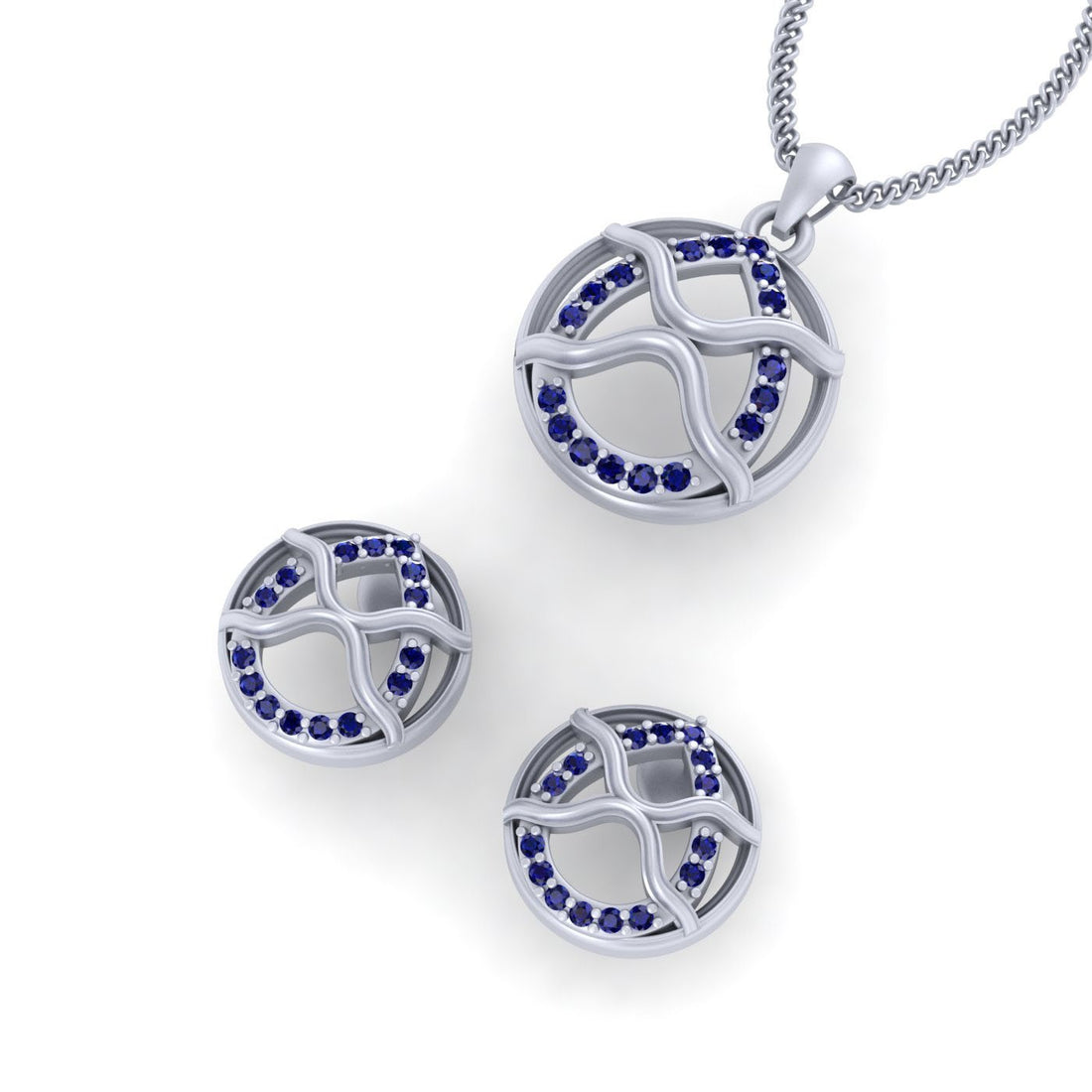 BLUE DIAMOND PENDANT EARRINGS