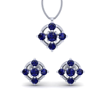 5 STONE SAPPHIRE PENDANT SET