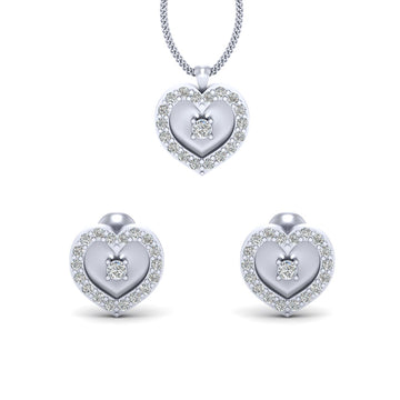 HEART PENDANT EARRINGS SET