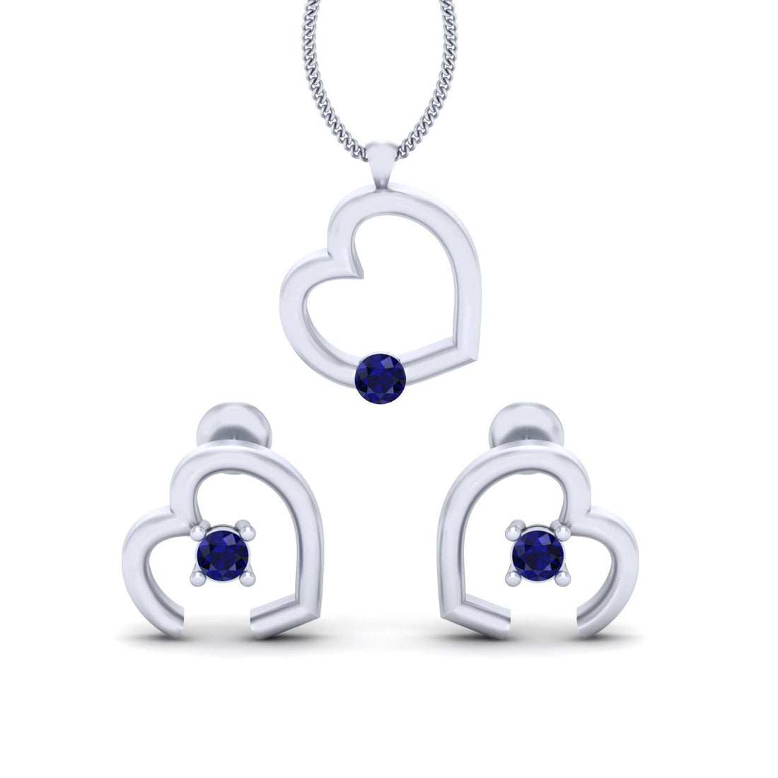 MINIMALIST HEART PENDANT EARRINGS SET