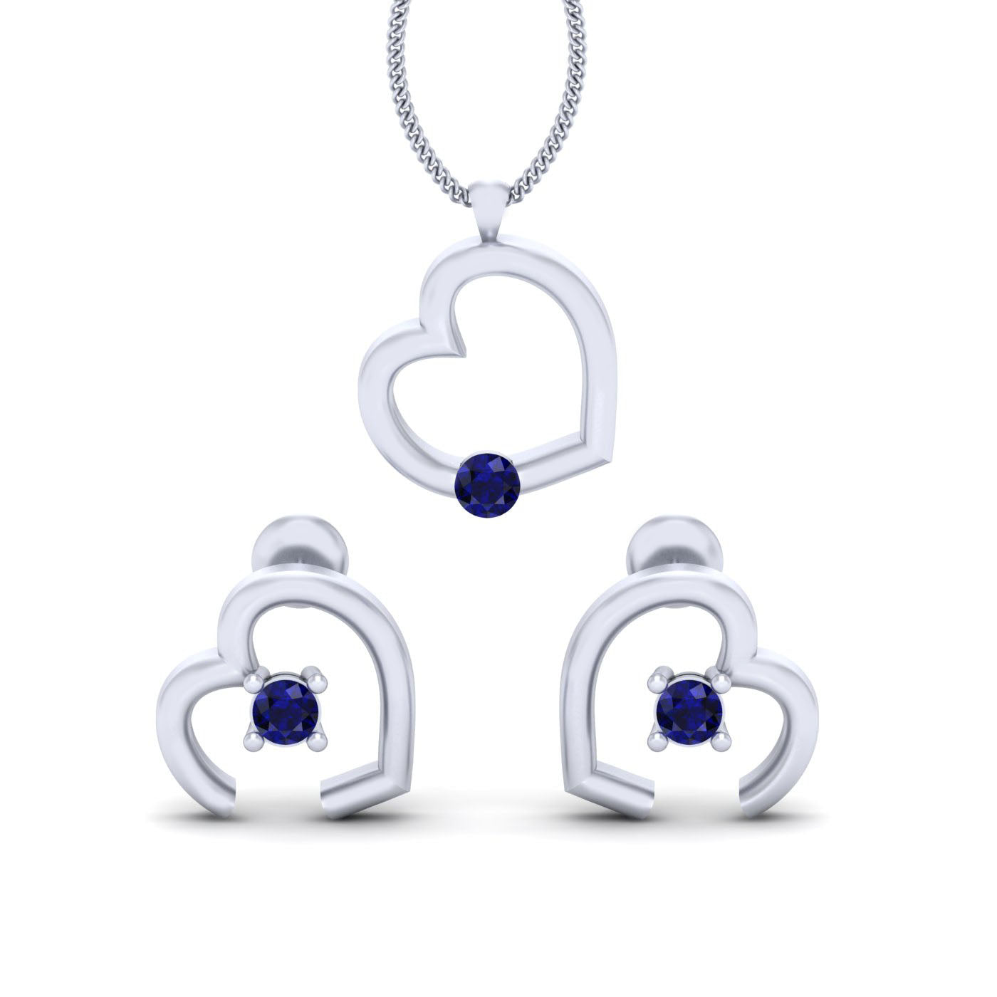 MINIMALIST HEART PENDANT EARRINGS SET