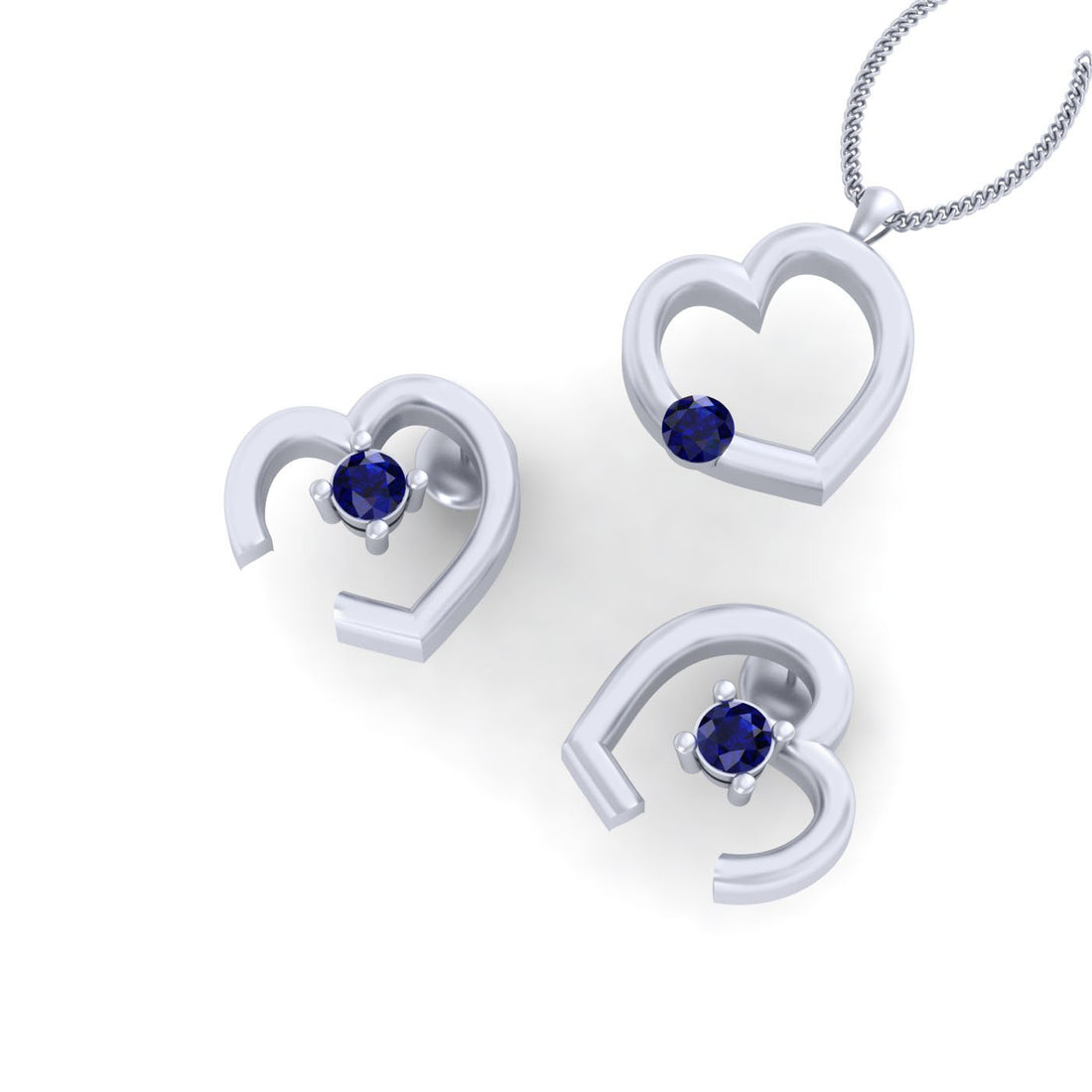 MINIMALIST HEART PENDANT EARRINGS SET