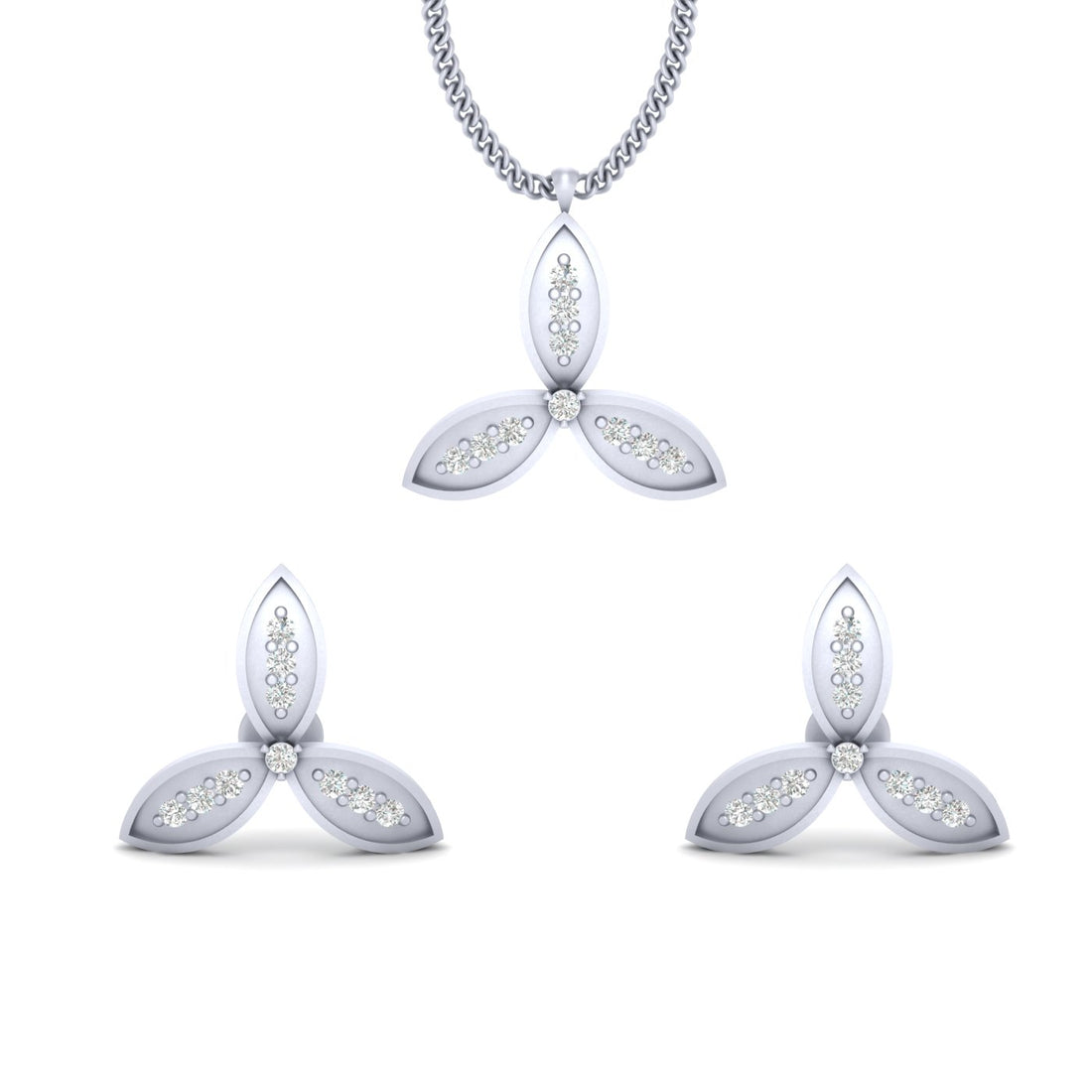 PETAL PENDANT EARRINGS SET