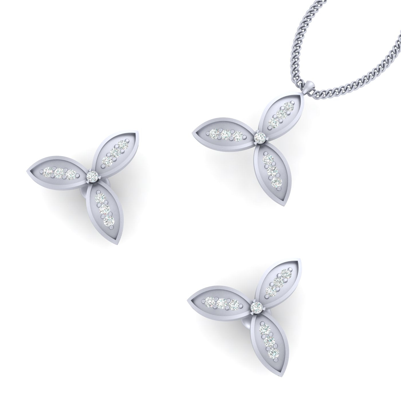 PETAL PENDANT EARRINGS SET