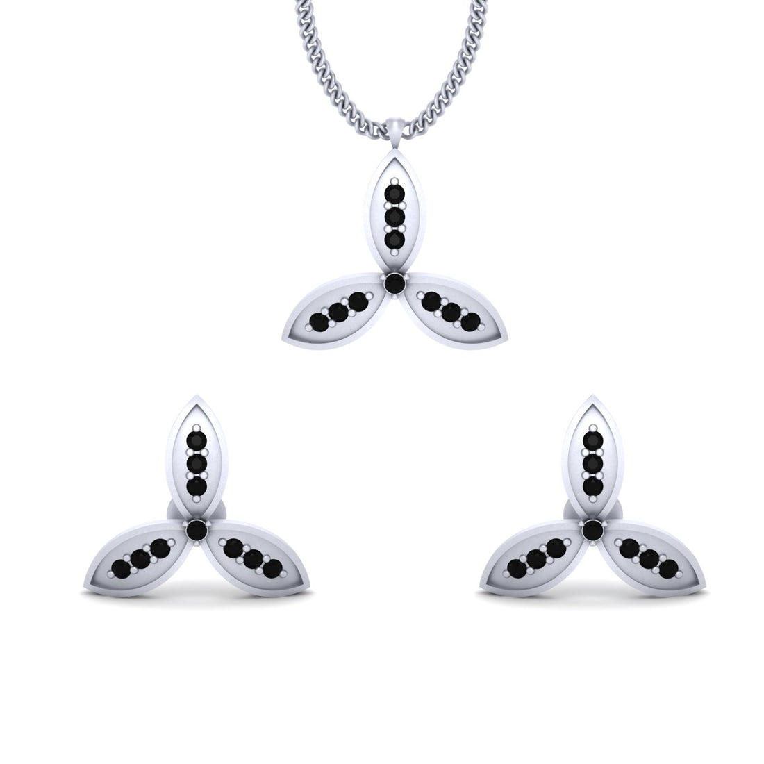 LEAF PENDANT EARRINGS SET