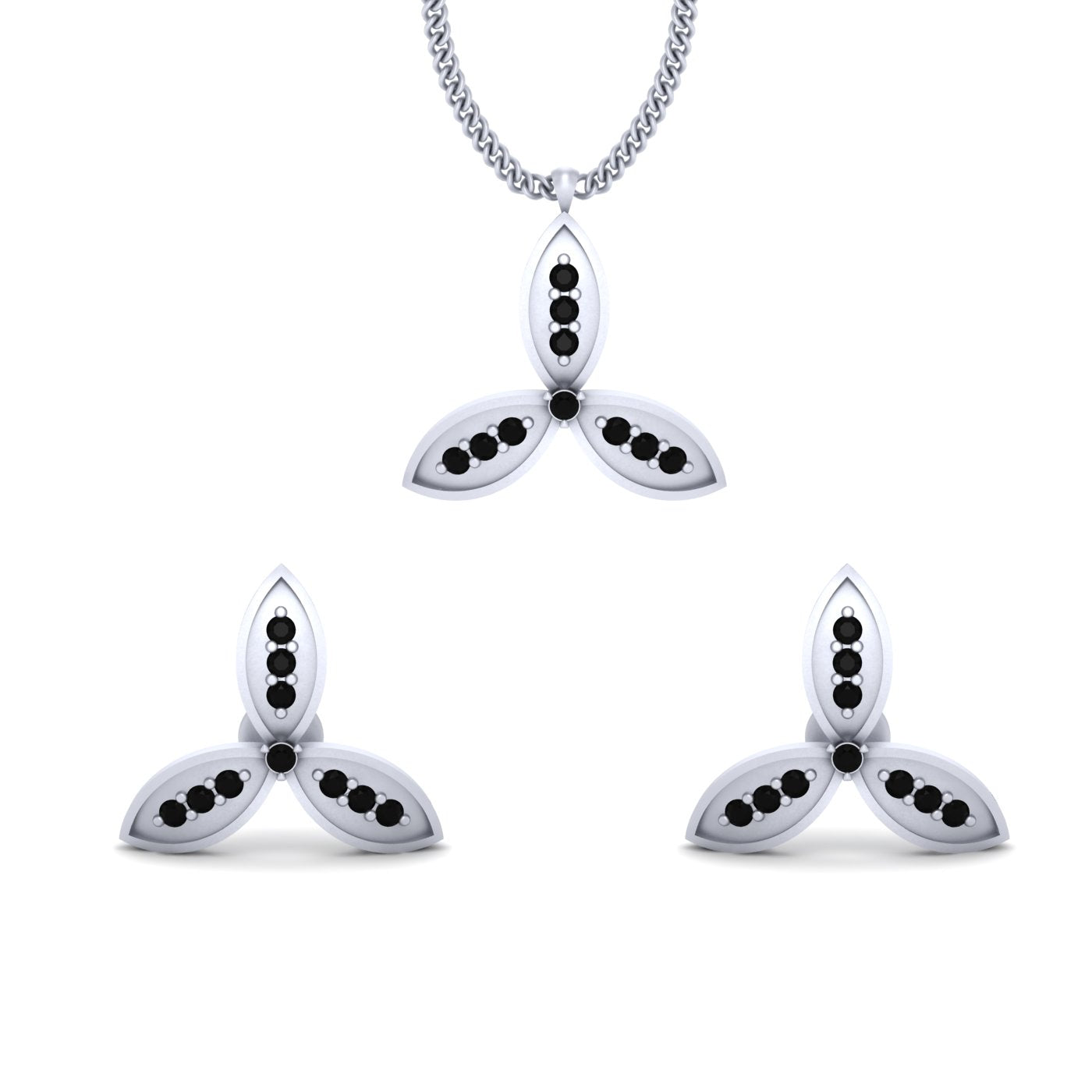 LEAF PENDANT EARRINGS SET
