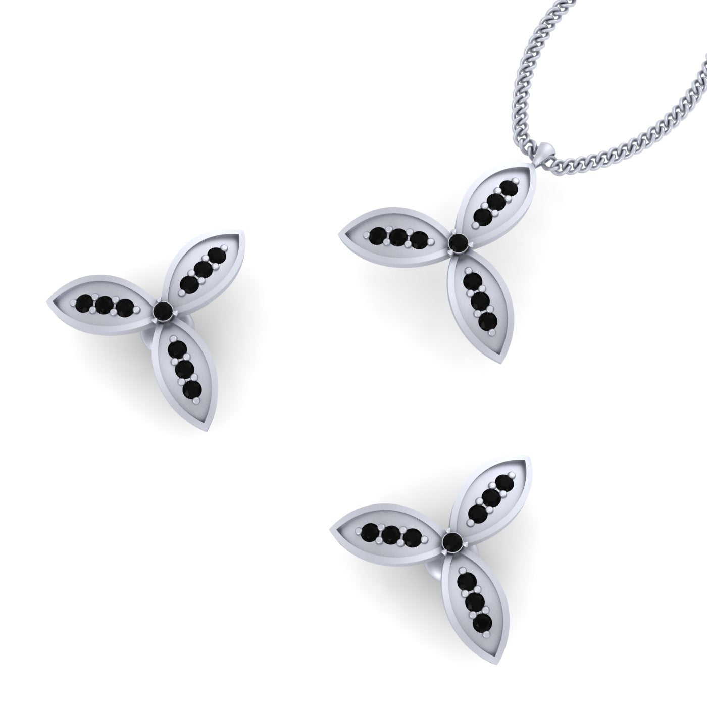 LEAF PENDANT EARRINGS SET